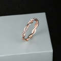 Woman Classical Cubic Zirconia Twist Shape Ring, color:rose gold(5)