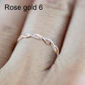 Woman Classical Cubic Zirconia Twist Shape Ring, color:rose gold(6)