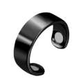 Personality Ring Magnetic Health Ring Creative Jewelry Open Ring(Glossy black)