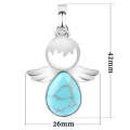 Women Angel Wings Pendants Natural Crystal Stone Necklaces(Amethyst)