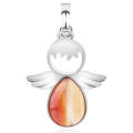 Buy Women Angel Wings Pendants Natural Crystal Stone Necklaces(Red Agate)