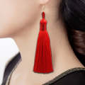 3 Pairs Women Boho Fashion Long Tassel Earrings(Red)