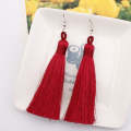 3 Pairs Women Boho Fashion Long Tassel Earrings(wine red)
