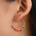 Women Hoop Earrings Ethnic Vintage Bead Boho Earrings Statement Jewelry(multicolor)