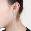 Women Fashion Tassel Left Ear Alloy Clip Earrings Snow Ear Bone Clip(gold)