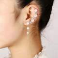Women Fashion Tassel Left Ear Alloy Clip Earrings Snow Ear Bone Clip(silver)