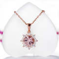 3 PCS/Set Snow Shape Gemstone Jewelry Set For Women, Ring Size:6(Pink)