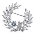 Olive Branch Grass Ring Zircon Brooch Exquisite Accessories Medal Fashion Brooch Coat Sweater Pin...