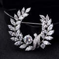 Olive Branch Grass Ring Zircon Brooch Exquisite Accessories Medal Fashion Brooch Coat Sweater Pin...