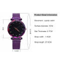 Luxury Mesh Ladies Clock Magnet Buckle Starry  Geometric Quartz Wristwatch Women Watches(Purple)