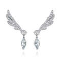 925 Sterling Silver Fashion Elegant Zircon Wings Earrings For Women