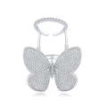Fashion Adjustable Butterfly Shape Ring with  Women Jewelry, Ring Size:8(Platinum)
