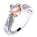 Rose Flower with  Wedding Ring for Women, Ring size:5