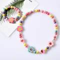 2 PCS/Set Lovely Cartoon Wood Jewelry Beads Necklace Baby Kids Princess Animals Necklace(Flower)