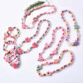 2 PCS/Set Lovely Cartoon Wood Jewelry Beads Necklace Baby Kids Princess Animals Necklace(Fox)