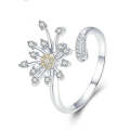 Dandelion Love Inlaid Zircon Ring S925 Sterling Silver Lady Ring