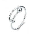 S925 Sterling Silver Ring Platinum Plated Open Ring