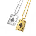 OPK 1670 All-match Titanium Steel Spade A Playing Card Pendant Personality Men Necklace, Color:Tr...