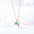 OPK 1646 Crystal Fishtail Pendant Clavicle Chain Ladies Necklace