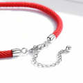Red Rope Sterling Silver Interface Red Braided Bracelet S925 Silver Bracelet