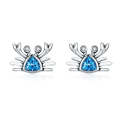 Little Crab S925 Sterling Silver Earrings with Gemstone Heart-shaped Earrings
