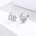 Sterling Silver Earrings Three-layer Twisted Silver Earrings Zircon Earrings