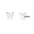 Sterling Silver Butterfly Earrings Fresh Simple and Compact Platinum-plated Girls Earrings
