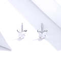 Sterling Silver Butterfly Earrings Fresh Simple and Compact Platinum-plated Girls Earrings