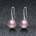 Women Sterling Silver Earrings Temperament Shell Beads Pearl Earrings, Color:Pink