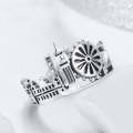 S925 Sterling Silver Ring Sky City Open Ring