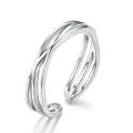 S925 Sterling Silver Platinum Plated Ring Simple Fashion Open Ring