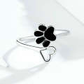 S925 Female Sterling Silver Ring Animal Paw Print Dripping Open Ring