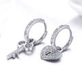 Key Lock Earrings S925 Sterling Silver Platinum-plated Simple Earrings