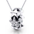 S925 Sterling Silver Small Star Bead Inlaid Zircon Necklace Bracelet Pendant