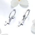Cross Earrings S925 Sterling Silver Platinum-plated Earrings Men Women Simple Earrings