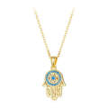 Fatima Guardian S925 Sterling Silver Necklace Female Zircon Necklace (Gold)