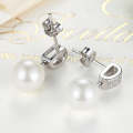 Shell Bead Earrings S925 Sterling Silver Stud Earrings Inlaid Silver Jewelry