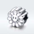 S925 Sterling Silver Sunflower Smile Jewelry Bead Smiley Pendant