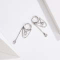 Sterling Silver Earrings Zircon Tassel Long Earrings S925 Girl Earrings jewelry
