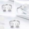 S925 Sterling Silver Ring Female Pearl Open Ring