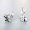 Personality Fresh Cactus S925 Sterling Silver Female Earrings