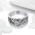 S925 Sterling Silver Ring Flower Dance Fashion Personality Ring, Size:7 US Size 54.5mm