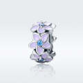 Purple Flower Sterling Silver Bracelet Accessories S925  Loose Beads