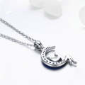 Dark Night Fairy S925 Sterling Silver Necklace With White Gold Plated and Zircon