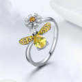 S925 Sterling Silver Ring Bee Blessing Open Ring