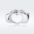 DIY Bracelet Beads Holding Hands Heart-to-heart S925 Sterling Silver Beads