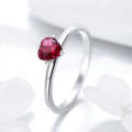 S925 Sterling Silver Ring Heartbeat Fashion Ring, Size:7