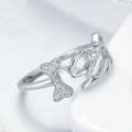 S925 Sterling Silver Ring Dog Companion Inlaid Zircon Ring