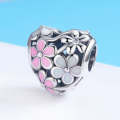 S925 Sterling Silver Beads Small Daisy Flower Heart-shaped Oil Drop Beads