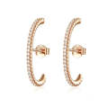 S925 Sterling Silver Arc Rose Gold-plated Zircon Earrings Sterling Silver Hypoallergenic Earrings